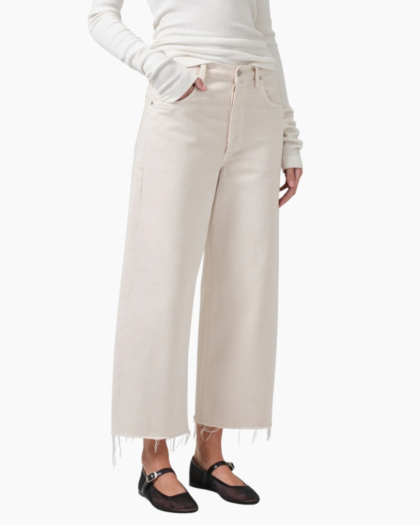 Citizens Ayla Raw Hem Cropped Jean