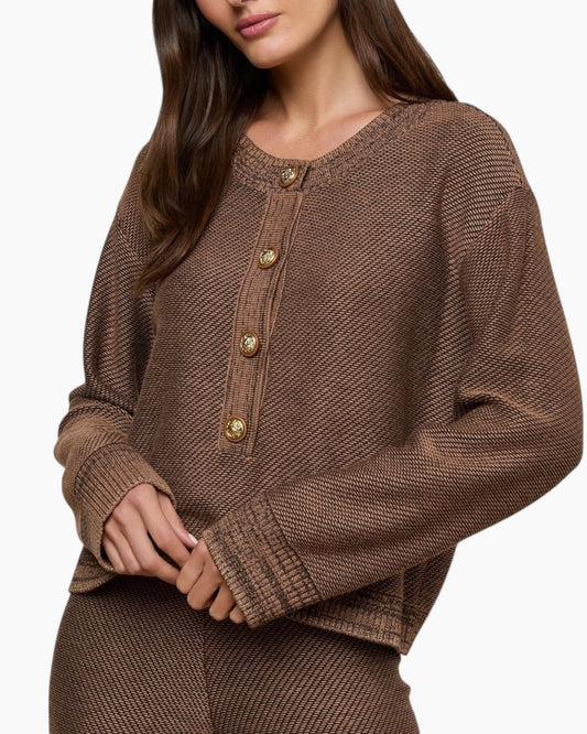 L'agence Hadassah Knit Henley Sweater