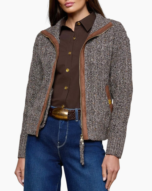 L'agence Shiloh Cable Knit Cardigan