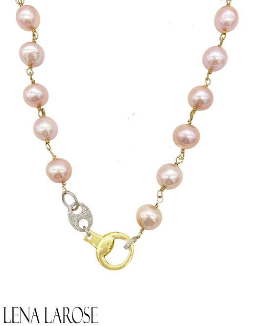 The Woods Pink Pearl Chain 17"