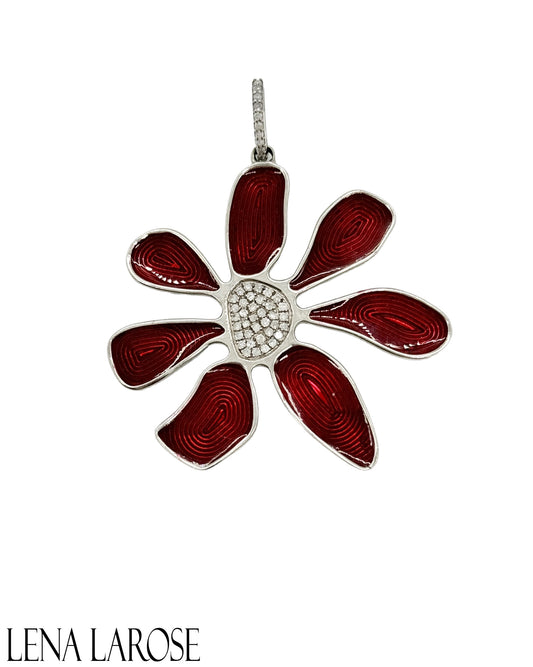 The Woods Fine Jewelry Enamel Flower Pendant