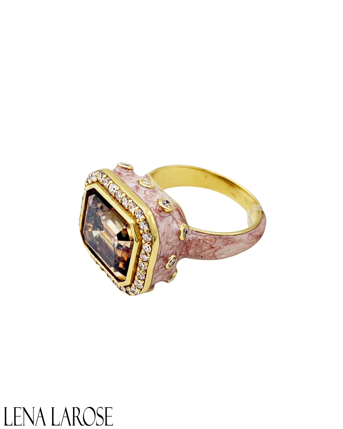 TRUNK-SHOW Royal Nomad Metallic Blush Enamel Gemstone Ring