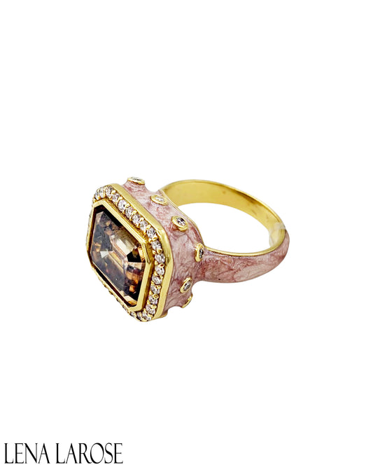 TRUNK-SHOW Royal Nomad Metallic Blush Enamel Gemstone Ring
