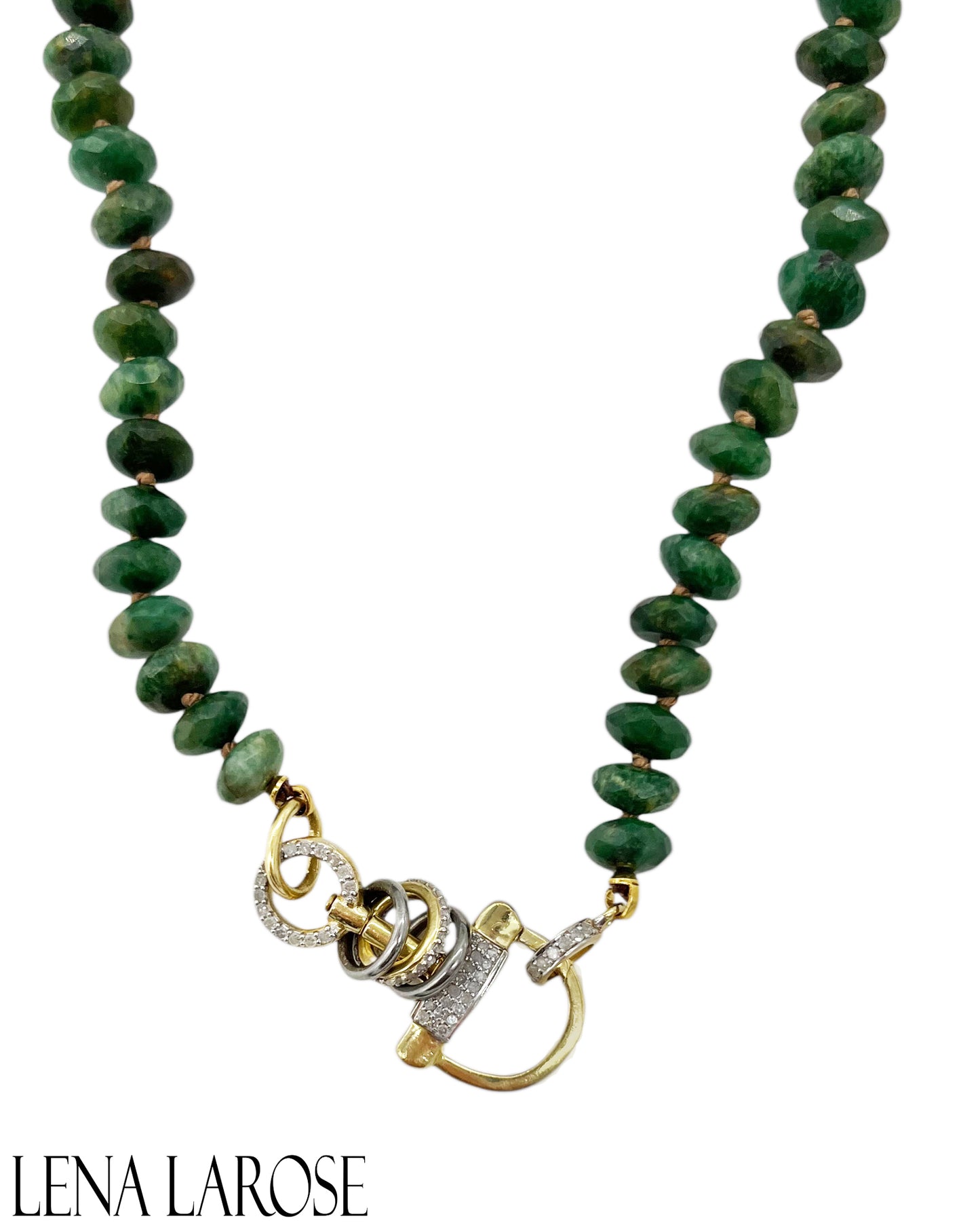 TRUNKSHOW The Woods African Jade Diamond Chain 18"