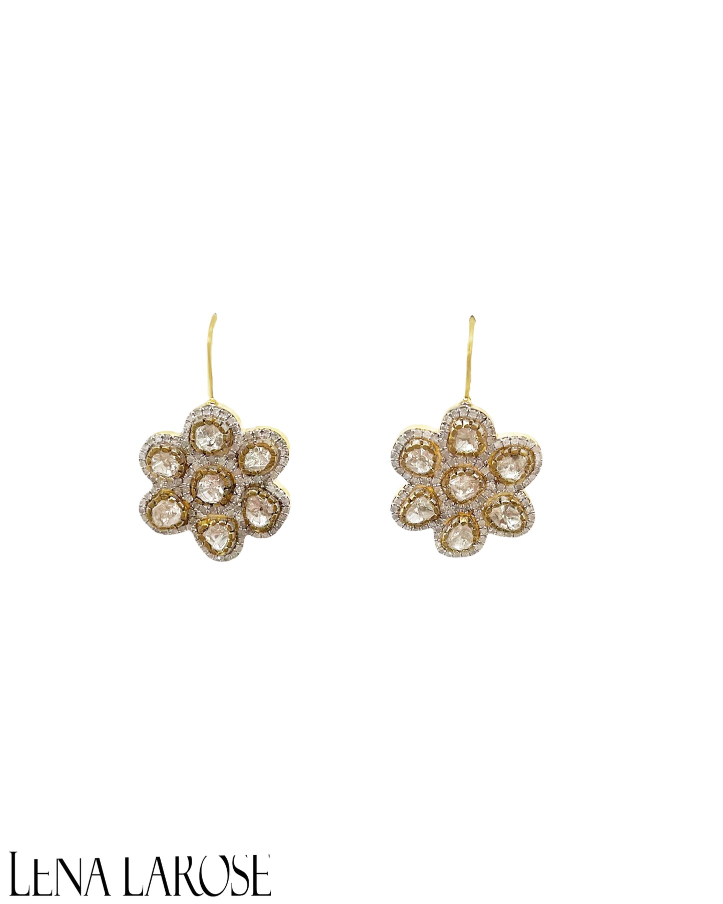 TRUNKSHOW The Woods Rose Cut Diamond Flower Earrings