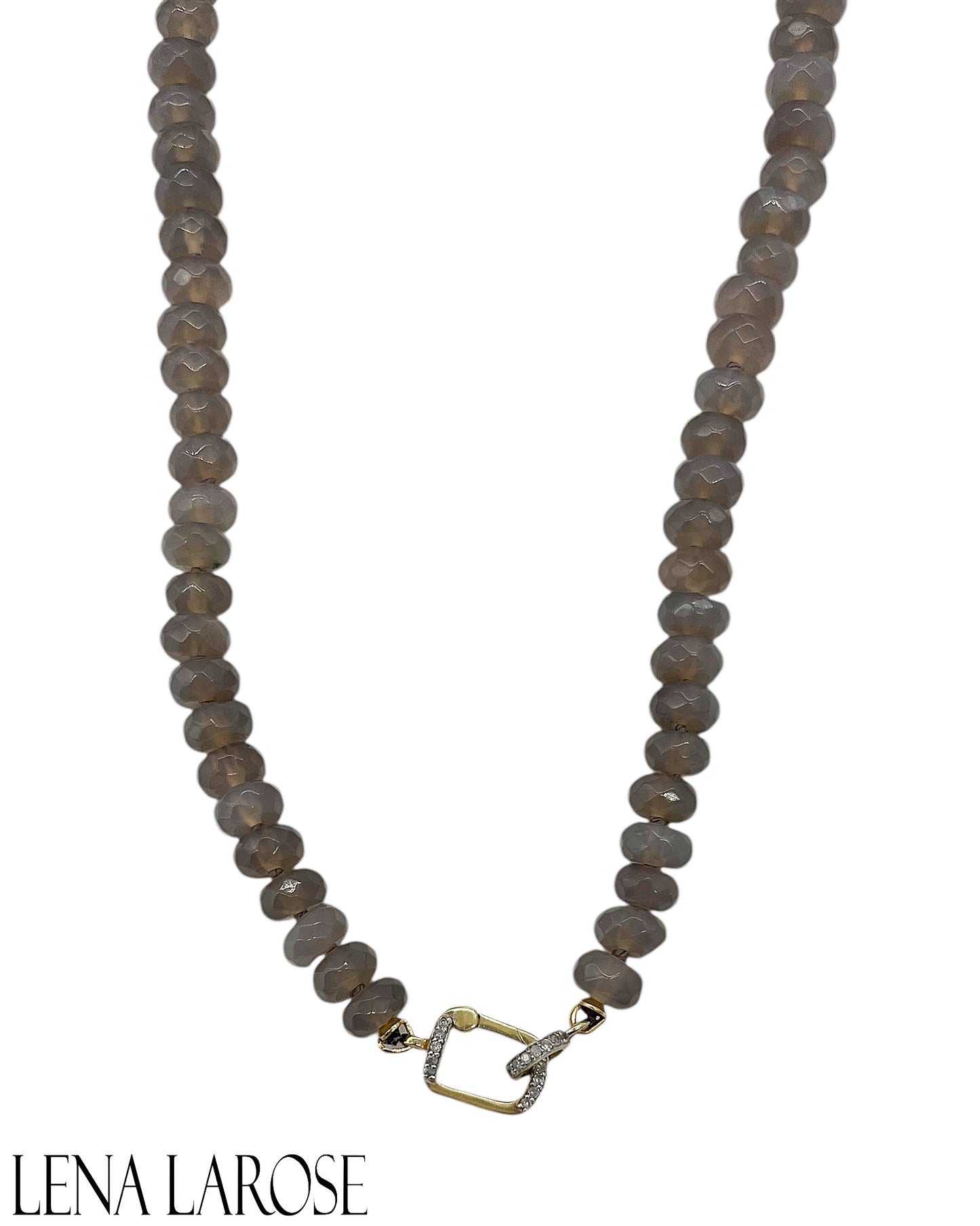 TRUNKSHOW The Woods Natural Grey Jade Chain 17"