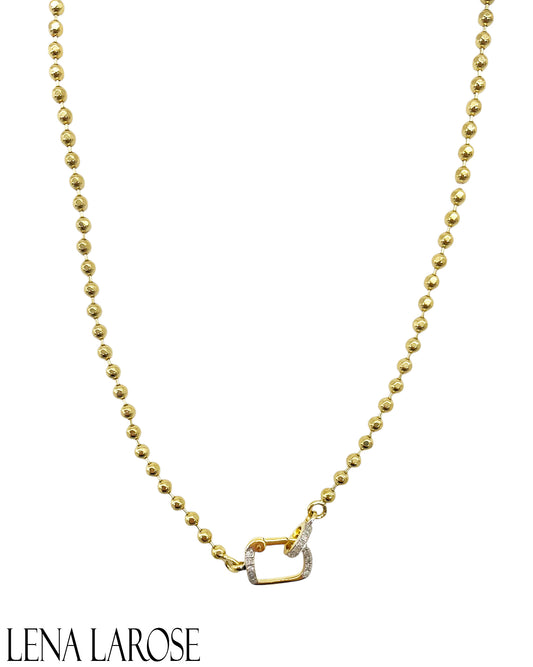 TRUNKSHOW The Woods Brass Ball Paperclip Chain 17"