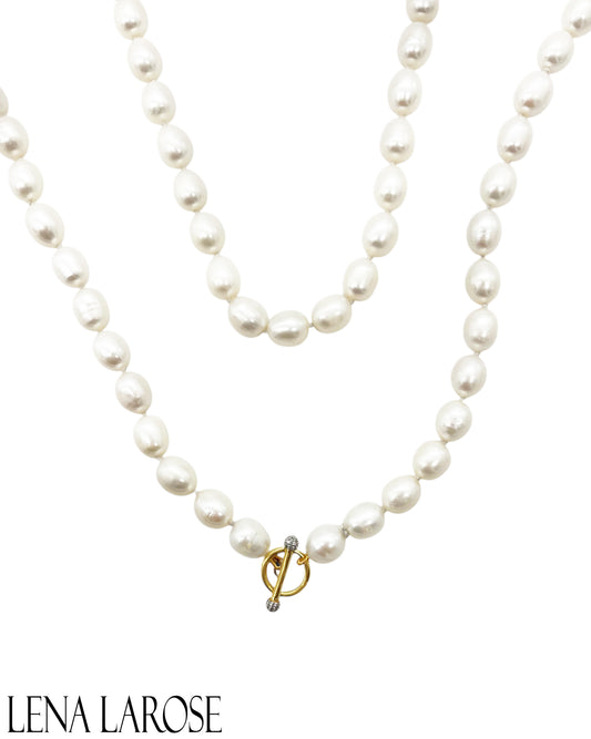 TRUNKSHOW The Woods Toggle Pearl Long Necklace 53"