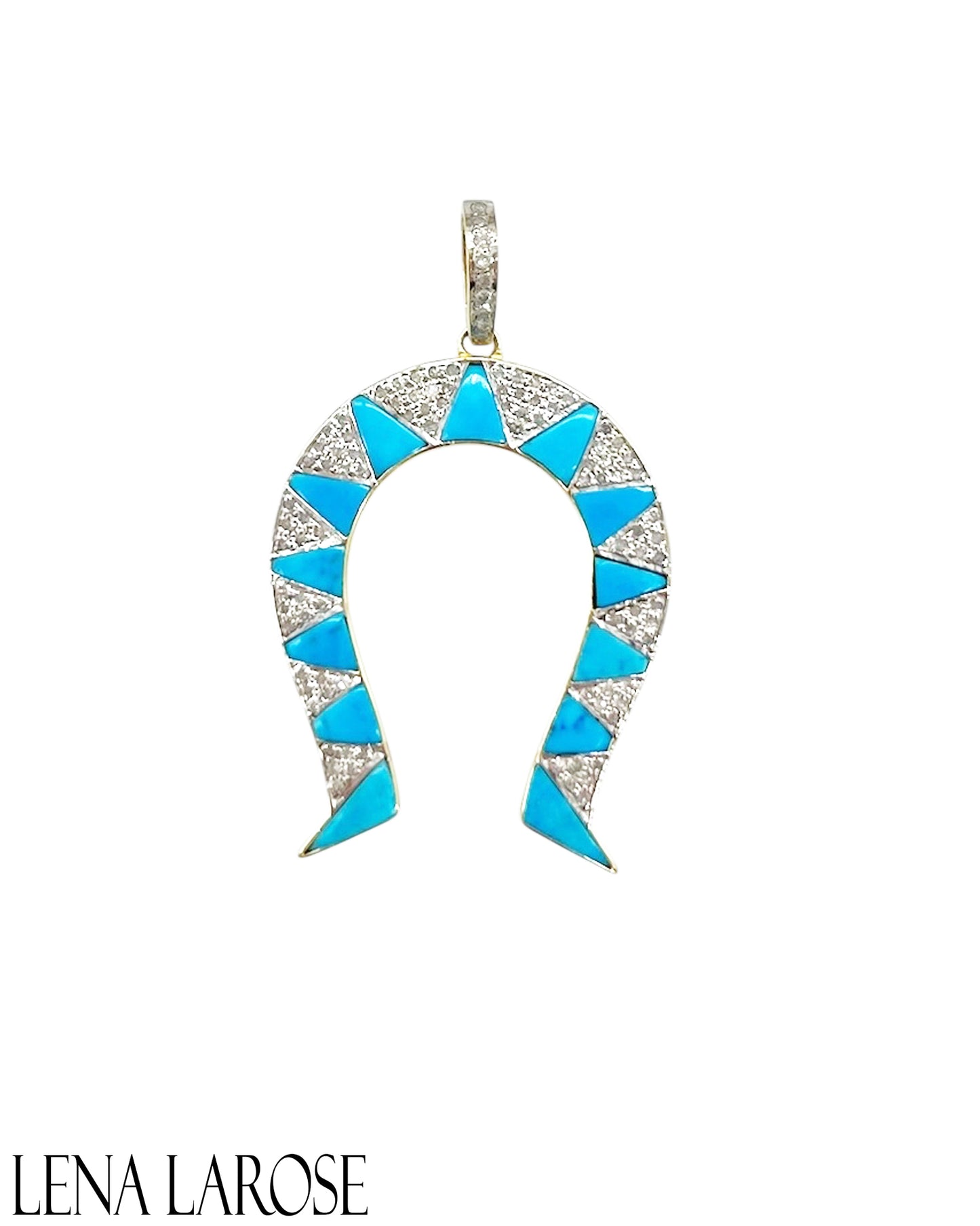 TRUNKSHOW The Woods Fine Jewelry Turquoise Horseshoe Pendant