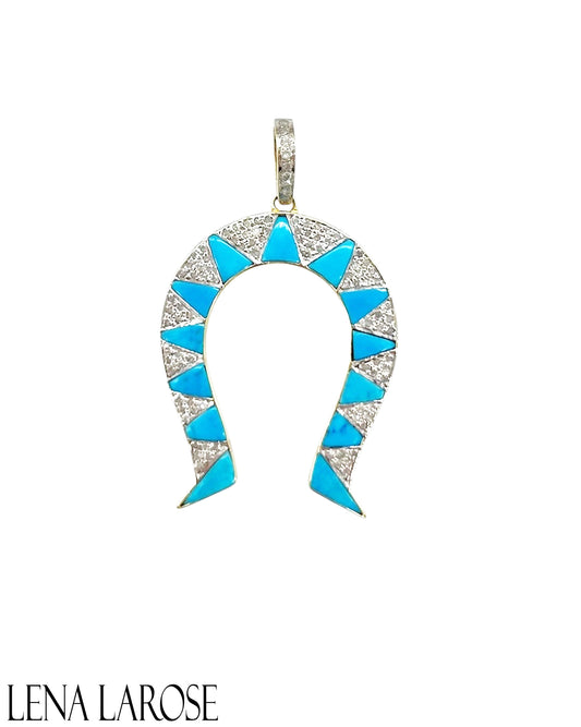 TRUNKSHOW The Woods Fine Jewelry Turquoise Horseshoe Pendant