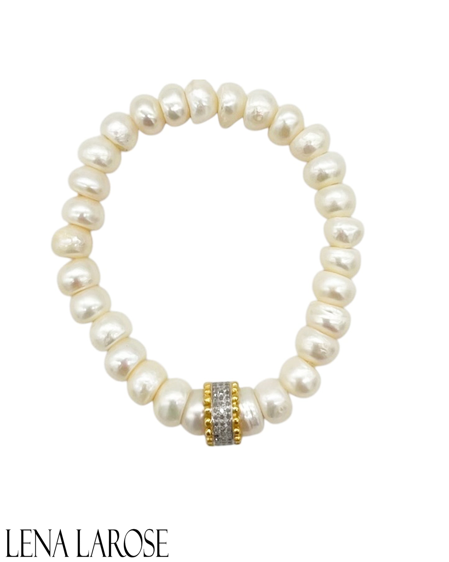 The Woods White Pearl Rondelle Bracelet