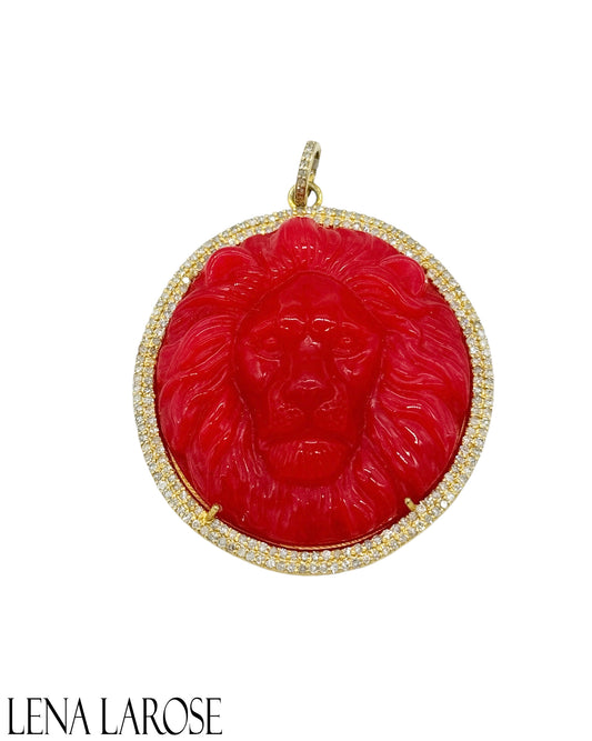 The Woods Coral Lion Pendant