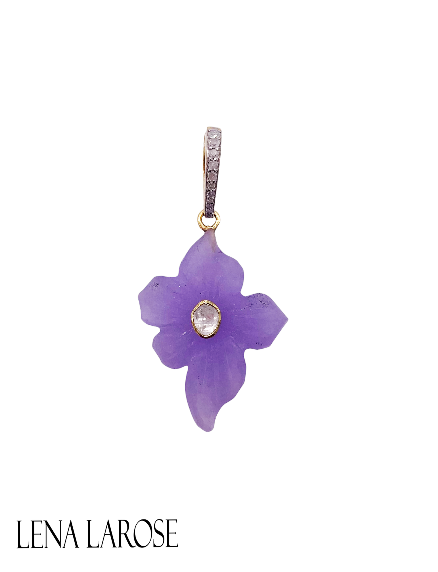 The Woods Hand Carved Amethyst Flower Pendant