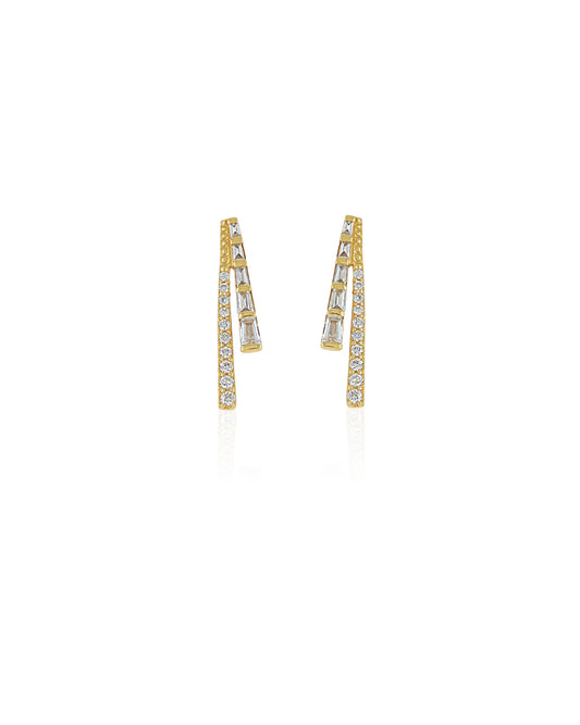 14K Vintage La Rose Diamond Column Studs