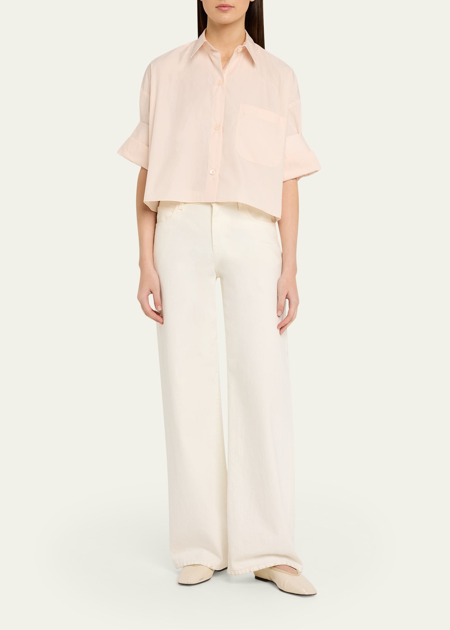TWP Next Ex Cropped Shirt in Superfine Cotton