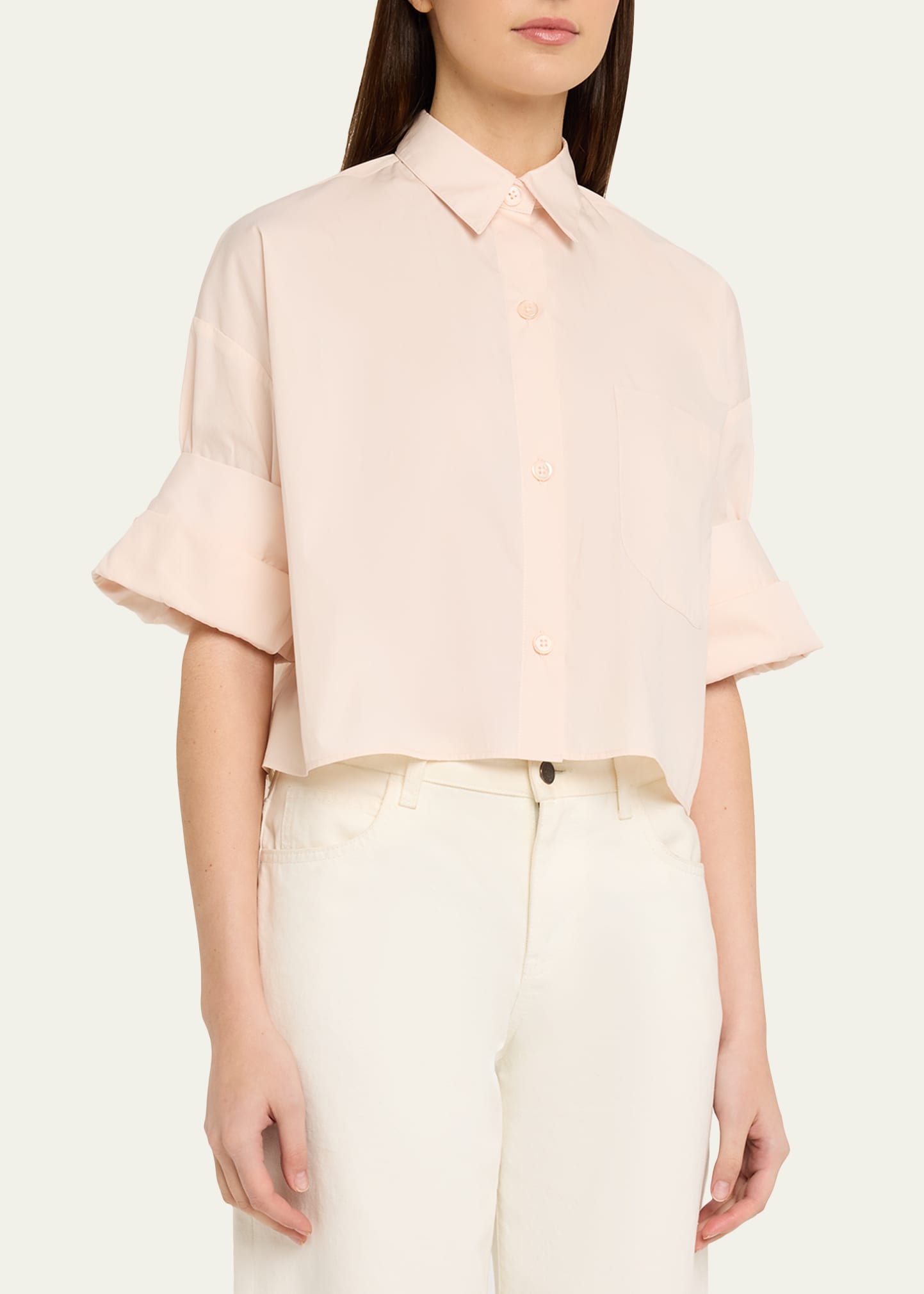 TWP Next Ex Cropped Shirt in Superfine Cotton