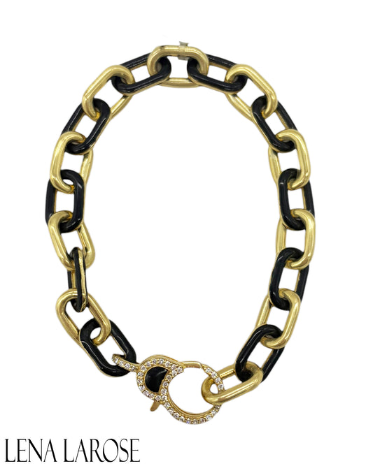 Royal Nomad Small Black Paperclip Bracelet