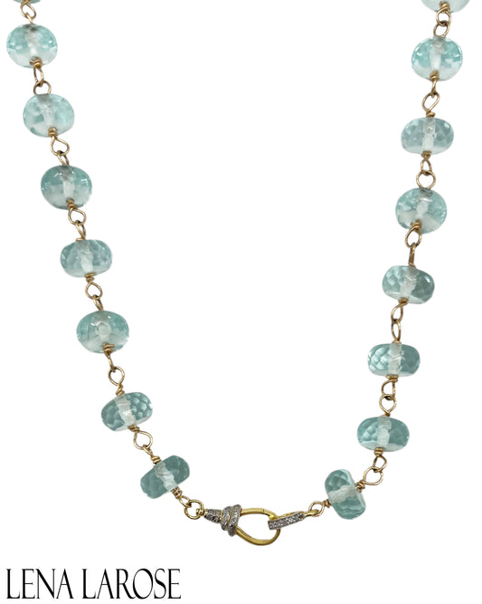 TRUNKSHOW The Woods Blue Topaz Diamond Chain 18"