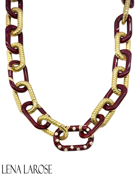 Royal Nomad Elizabeth Bordeaux Two Tone Chain
