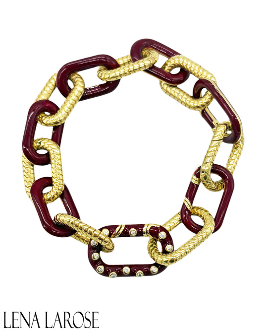 Royal Nomad Bordeaux Two Tone Bracelet