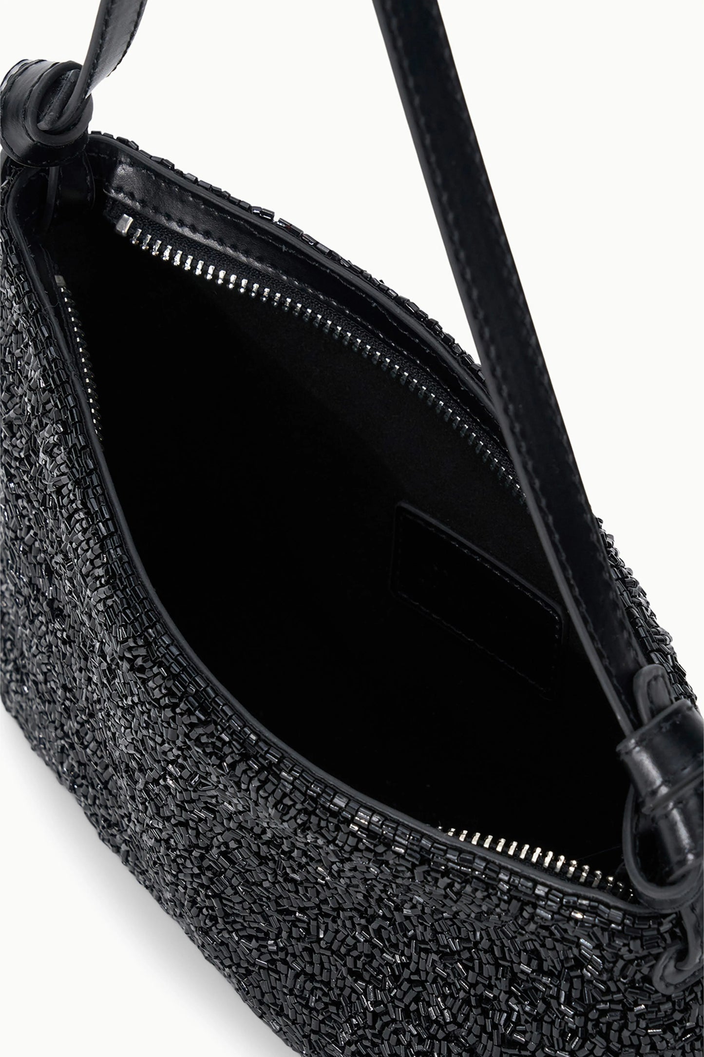 Staud Dani Mini Beaded Shoulder Bag Black