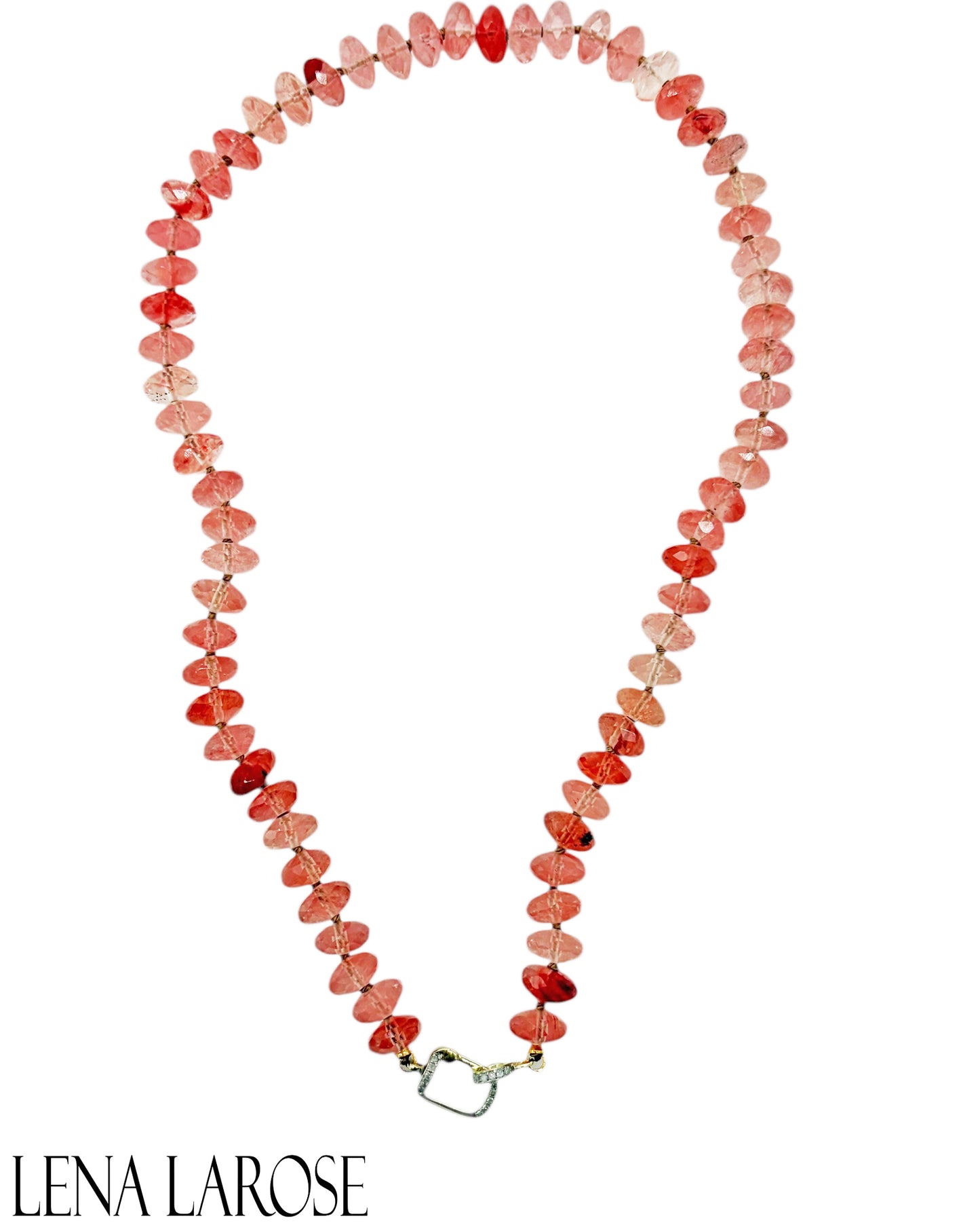 The Woods Cherry Quartz Diamond Chain 17.25"