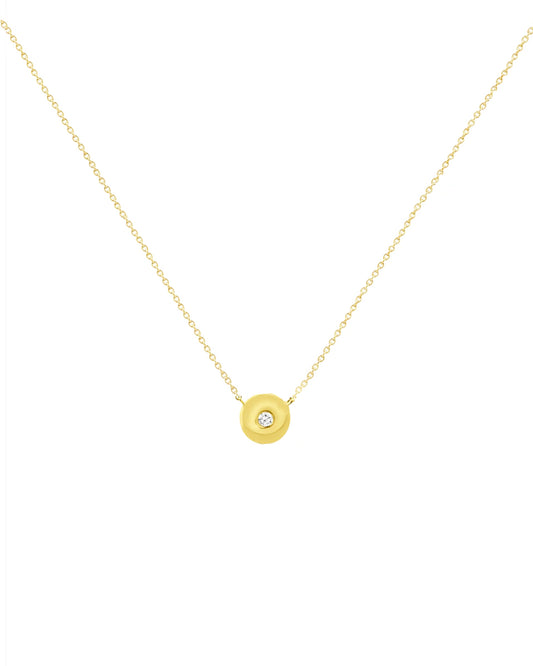 14K Vintage La Rose Center Circle Necklace