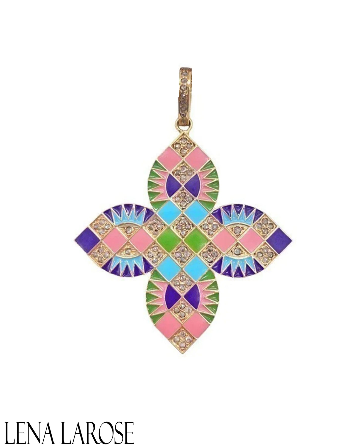 The Woods Fine Jewelry Enamel Clover Pendant