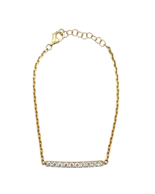 Vintage La Rose 14K Diamond Bar Chain Bracelet