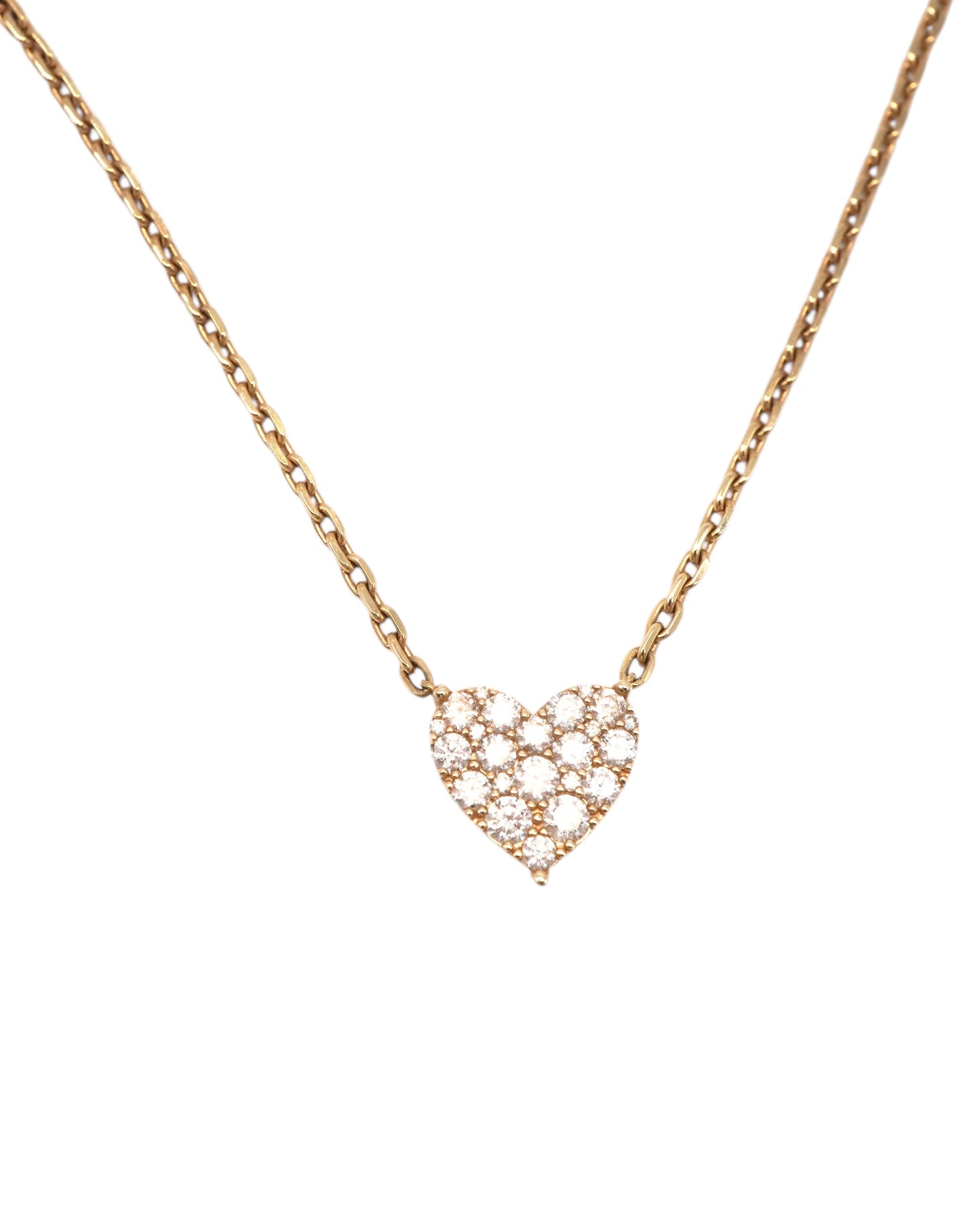 Vintage La Rose 14K Diamond Heart Necklace