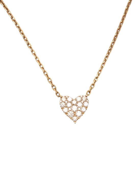 Vintage La Rose 14K Diamond Heart Necklace
