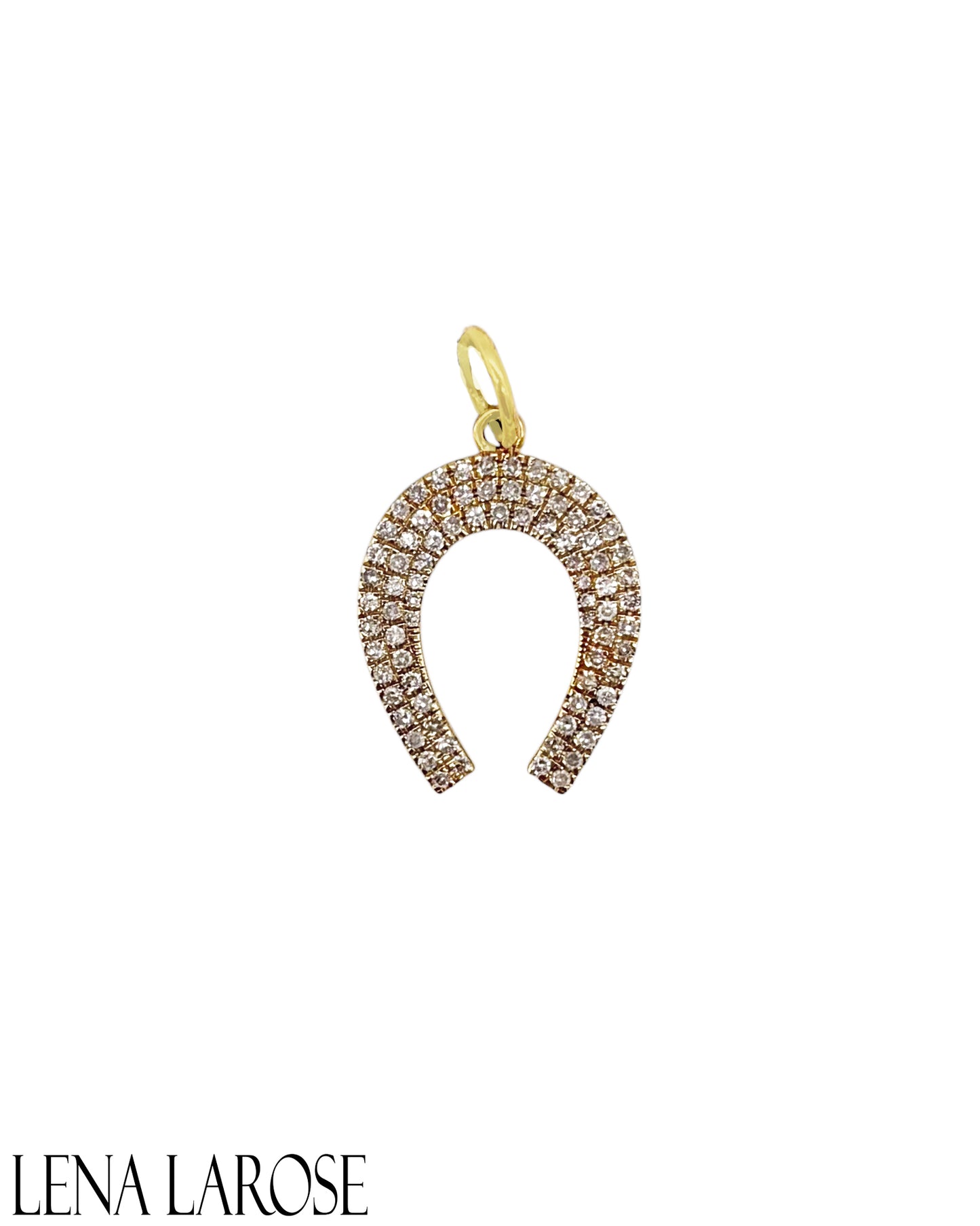 Vintage La Rose 14K Diamond Horseshoe Pendant