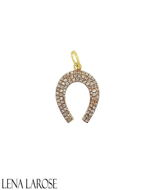Vintage La Rose 14K Diamond Horseshoe Pendant