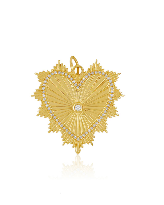 14K Vintage La Rose Amore Diamond Pendant