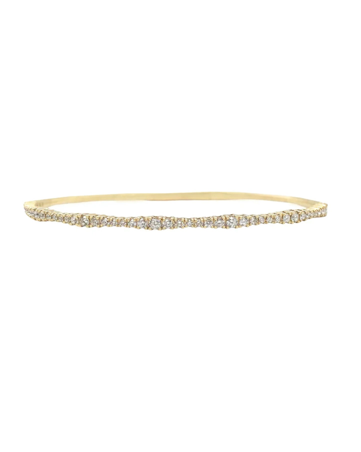 Vintage La Rose 14K Wavy Diamond Flex Bangle