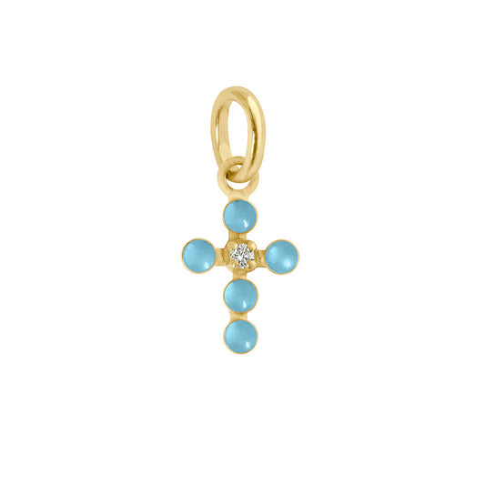 Gigi Pearled Cross Diamond Pendant