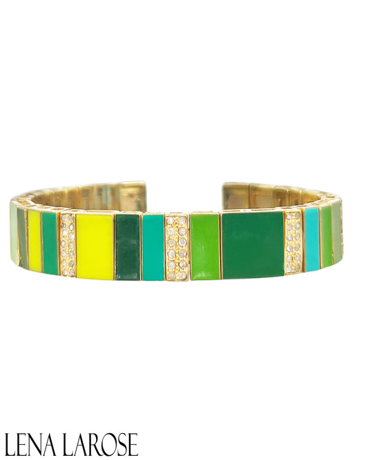 The Woods Fine Jewelry Green Enamel Cuff