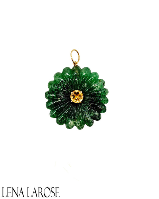 The Woods Green Onyx Flower Pendant