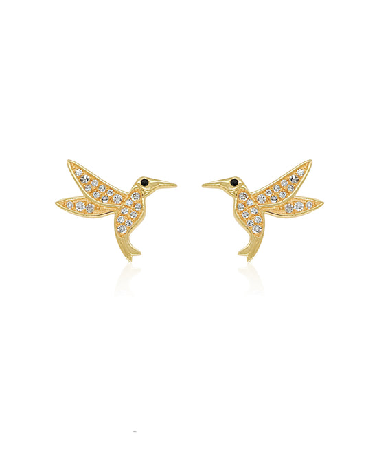 14K Vintage La Rose Flutterlight Diamond Studs