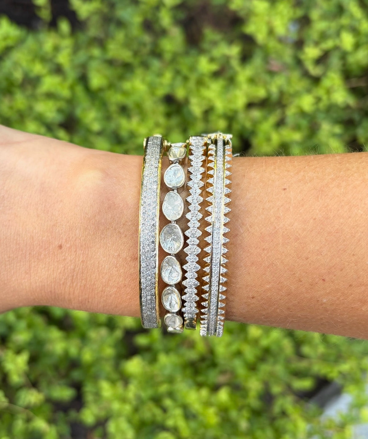 The Woods 3 Row Pave Bangle
