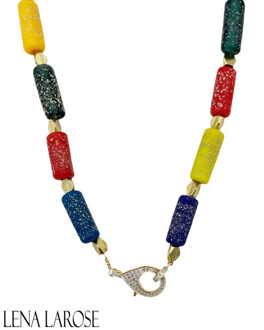 TRUNKSHOW The Woods Lampwork Bead Necklace, 19"