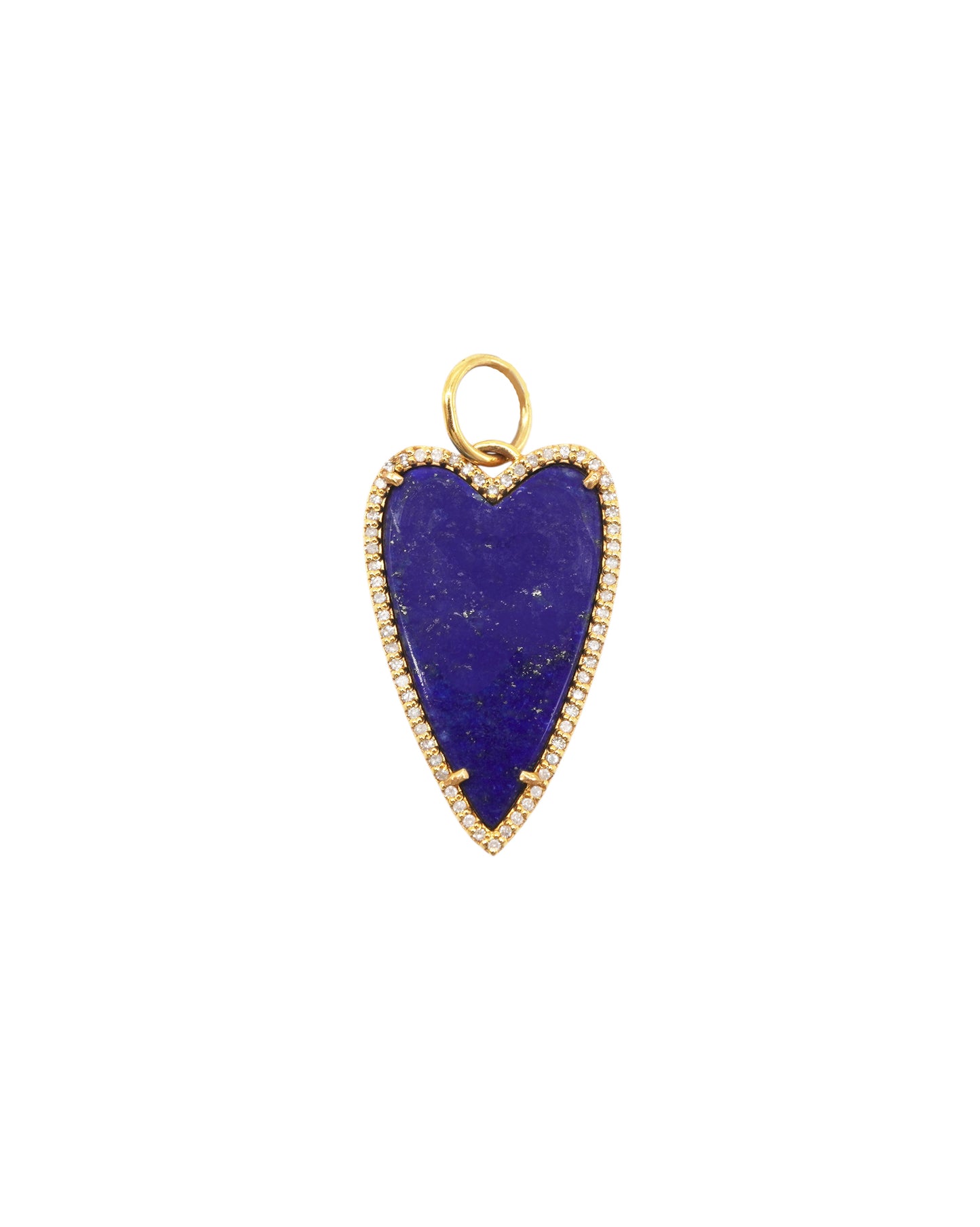 Vintage La Rose 14K Lapis Diamond Heart Pendant