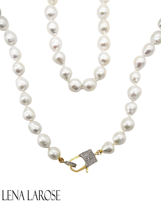 The Woods Long Pearl Diamond Chain 36.25"