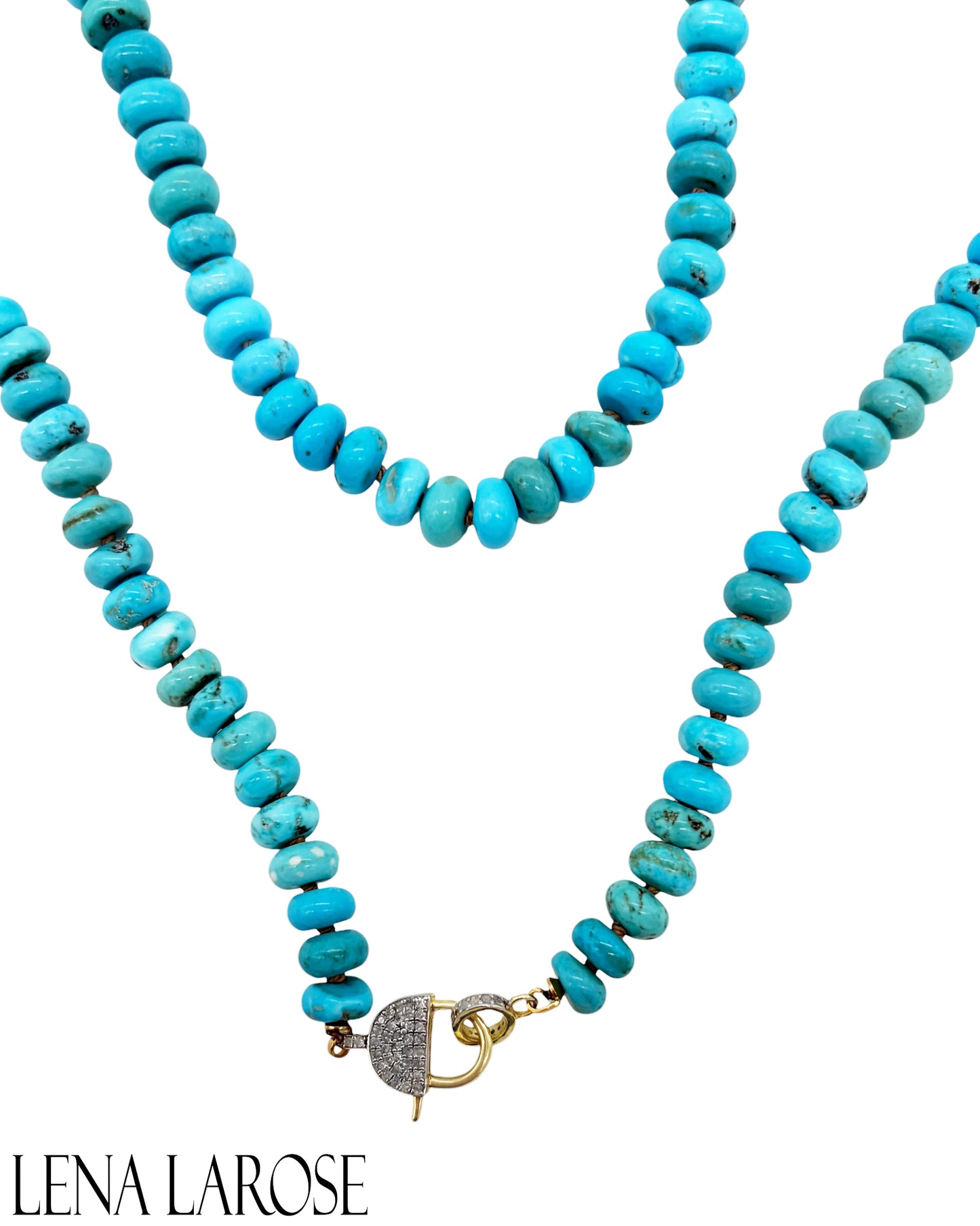The Woods Long Turquoise Diamond Chain 34"