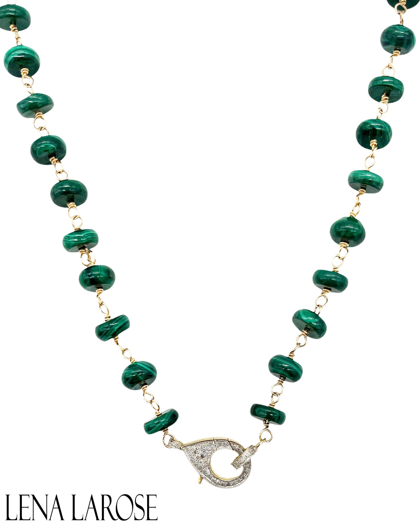 TRUNKSHOW The Woods Malachite Necklace, 33.75"
