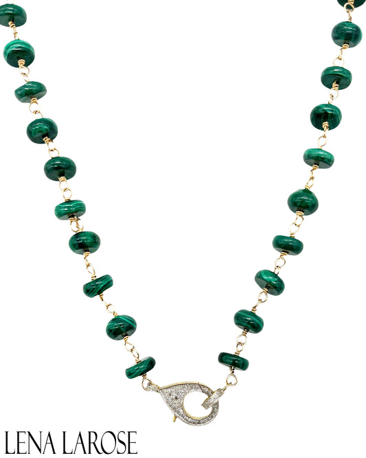 TRUNKSHOW The Woods Malachite Necklace, 33.75"