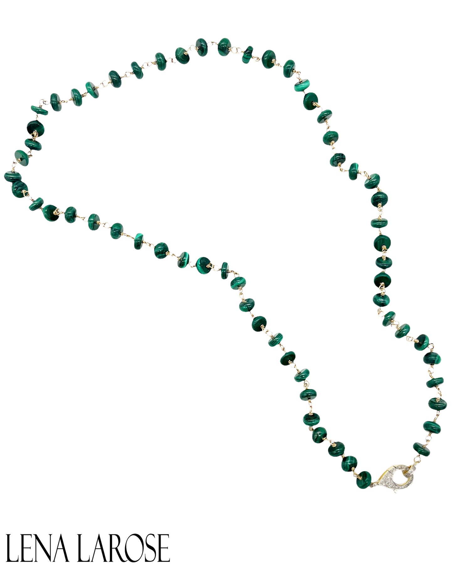 TRUNKSHOW The Woods Malachite Necklace, 33.75"