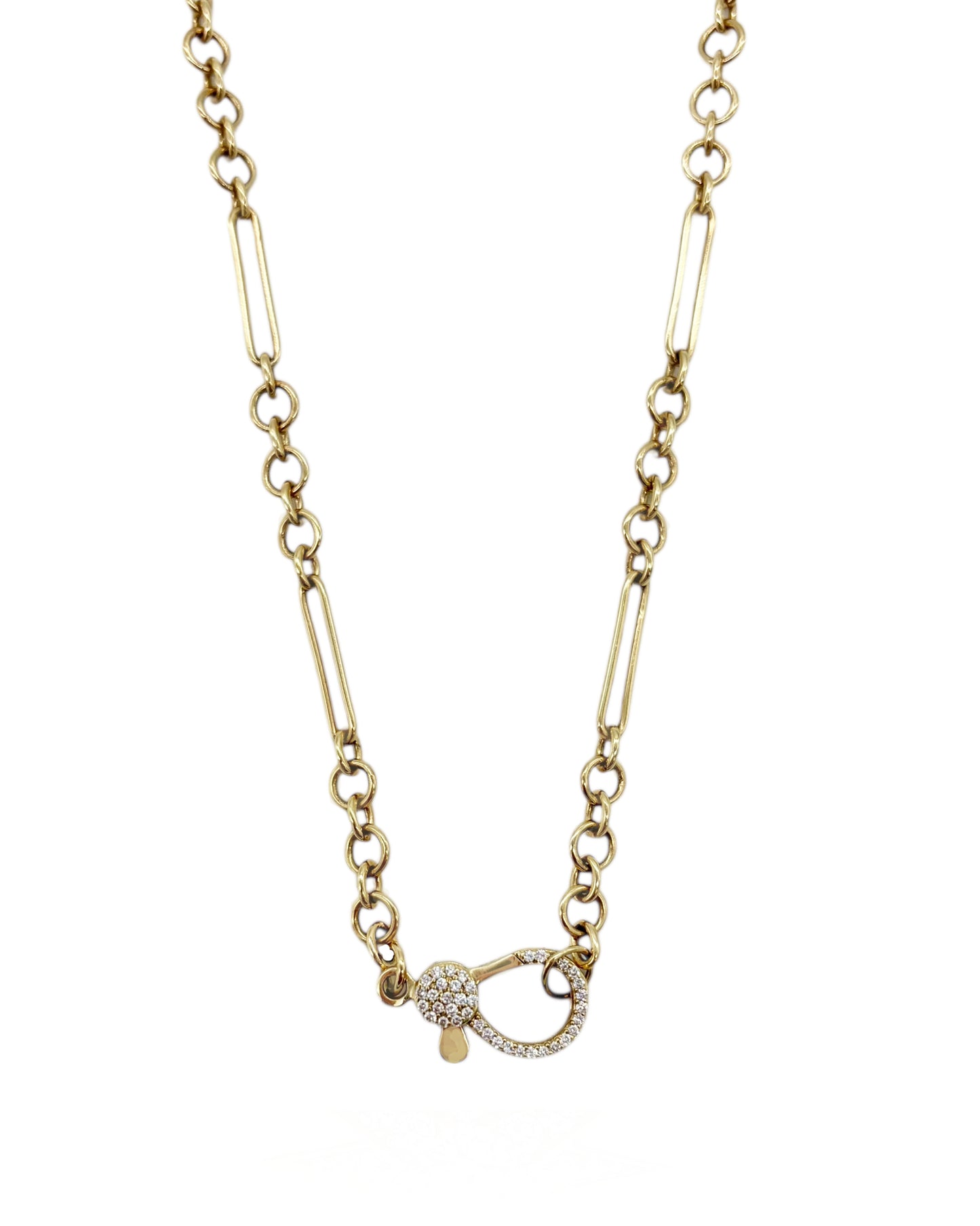 Vintage La Rose 14K Gold Diamond Clasp Chain