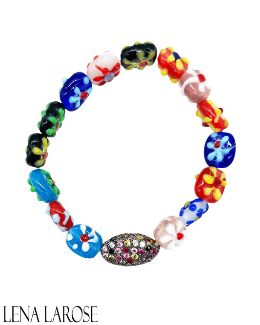 The Woods Multi-Color African Flower Beaded Bracelet