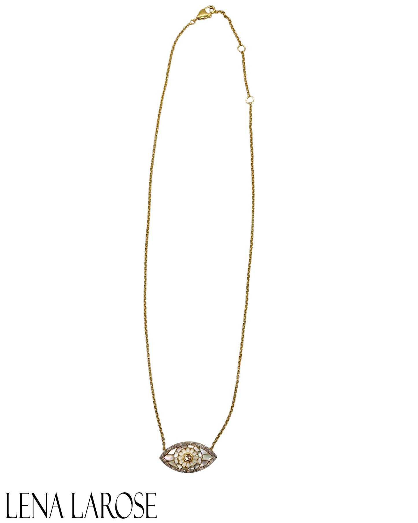 The Woods Mother of Pearl Evil Eye Necklace